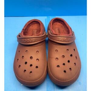 Crocs Unisex Maroon Cozy Soft Classic Fleece Lined Cushion Clogs Sandals W 9 M7